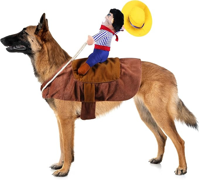 Dog Cowboy Costume, Dog Halloween Costumes Cowboy Rider Dog Costume Funny Dog Costume for Small M... | Amazon (US)