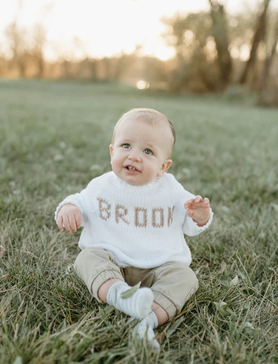 0/3 3/6 6mos White or Natural Cotton Sweaters Big | Etsy | Etsy (US)