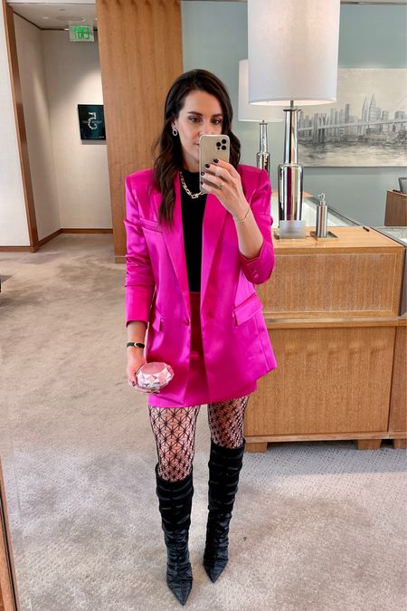 Galentine’s look for breakfast at Tiffany’s. Pink suit. Fuchsia skirt. Stuart weitzman rouched boots 

#LTKshoecrush #LTKFind #LTKstyletip