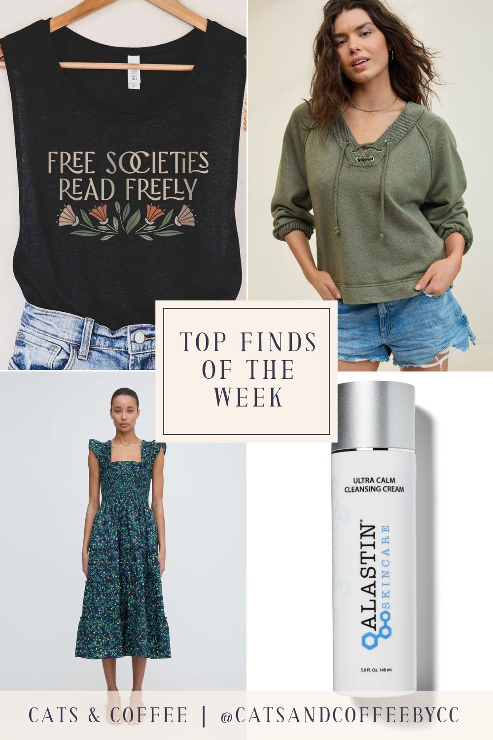 Friday Favorites 🎉💚 Four Top Finds of the Week: A gentle cleanser from Alastin I just re-ordered, one of my favorite Nap Dress prints is back in stock, a poignant bookish tee for readers from Etsy, and a cozy pullover from Aerie for everything from WFH to beach days and everything in between.

#LTKSeasonal #LTKFestival #LTKBeauty