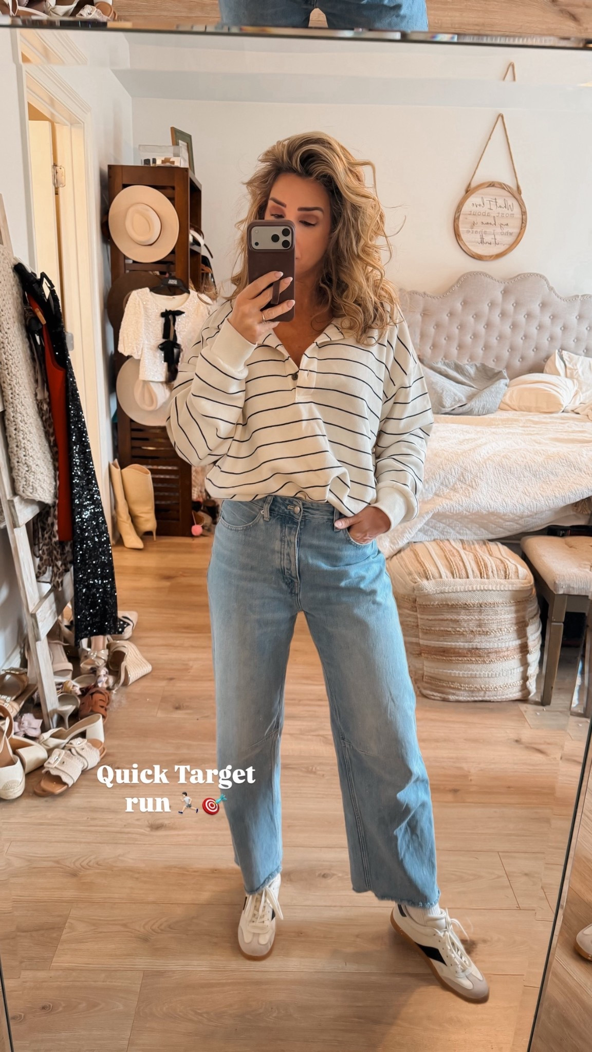 Target run ootd. 🎯

Barrel denim jeans, winter outfit with jeans, stripe quarter zip pullover sweatshirt, sneakers

#LTKootd #LTKdayinmylife #LTKgrwm