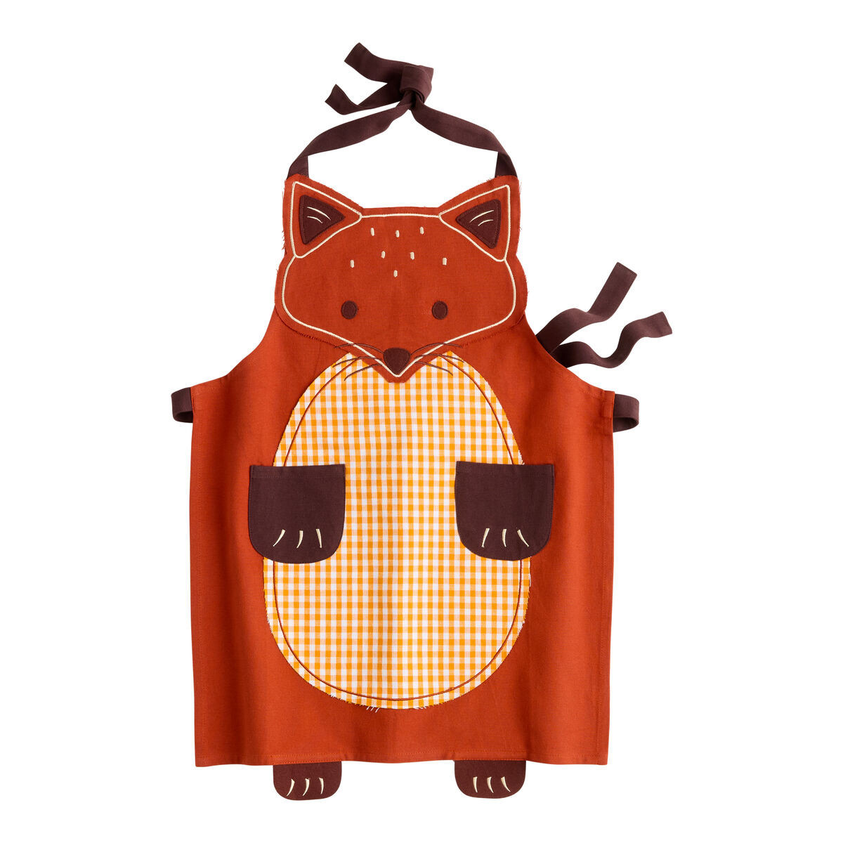 Kid's Orange and Brown Fox Apron by World Market | World Market