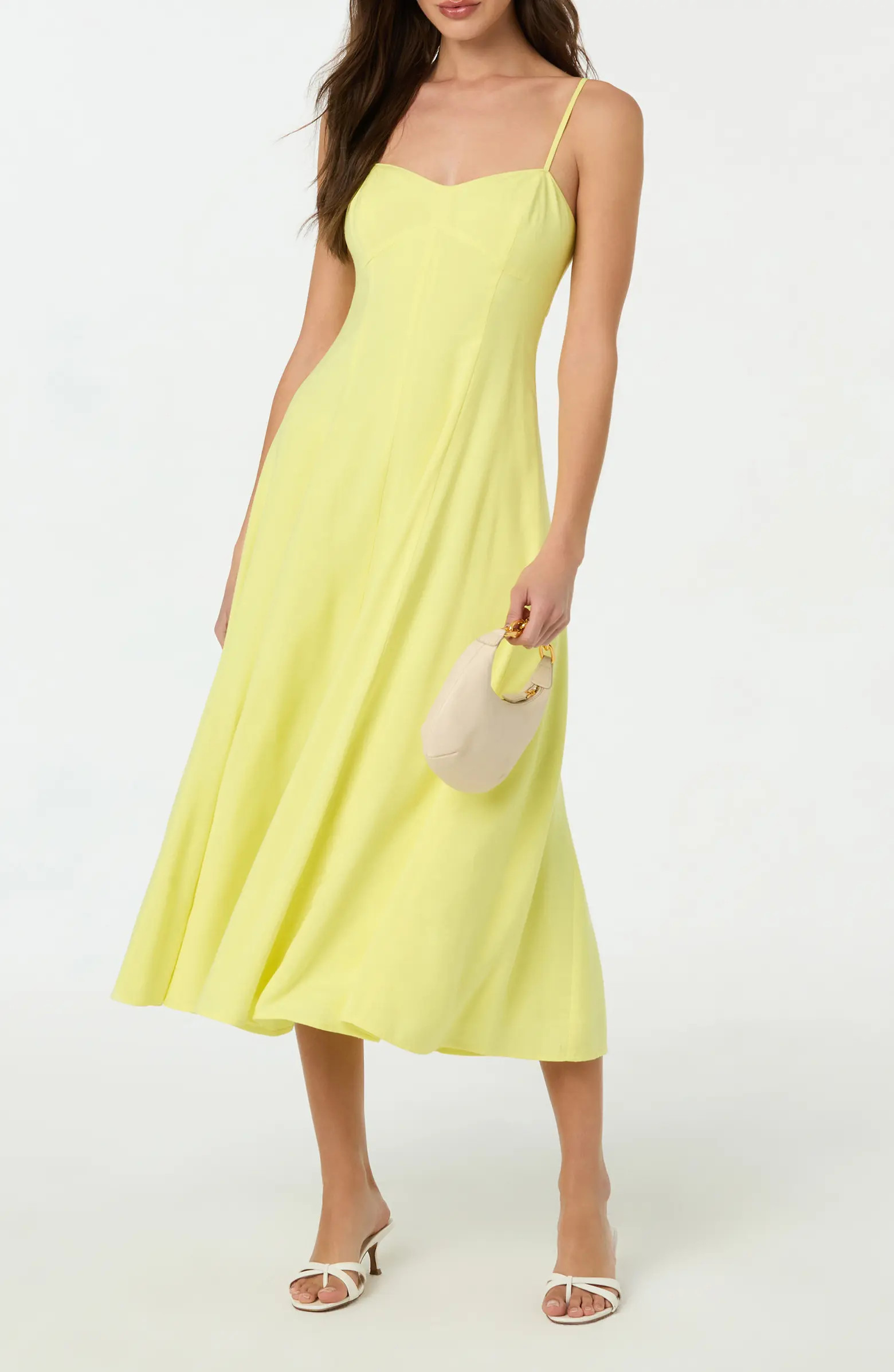 ASTR the Label Linen Blend Midi Dress | Nordstrom | Nordstrom
