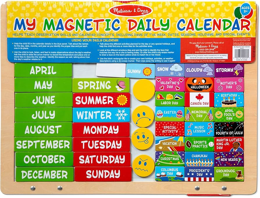 Melissa & Doug My First Daily Magnetic Activities Calendar For Kids, Weather And Seasons Calendar... | Amazon (US)