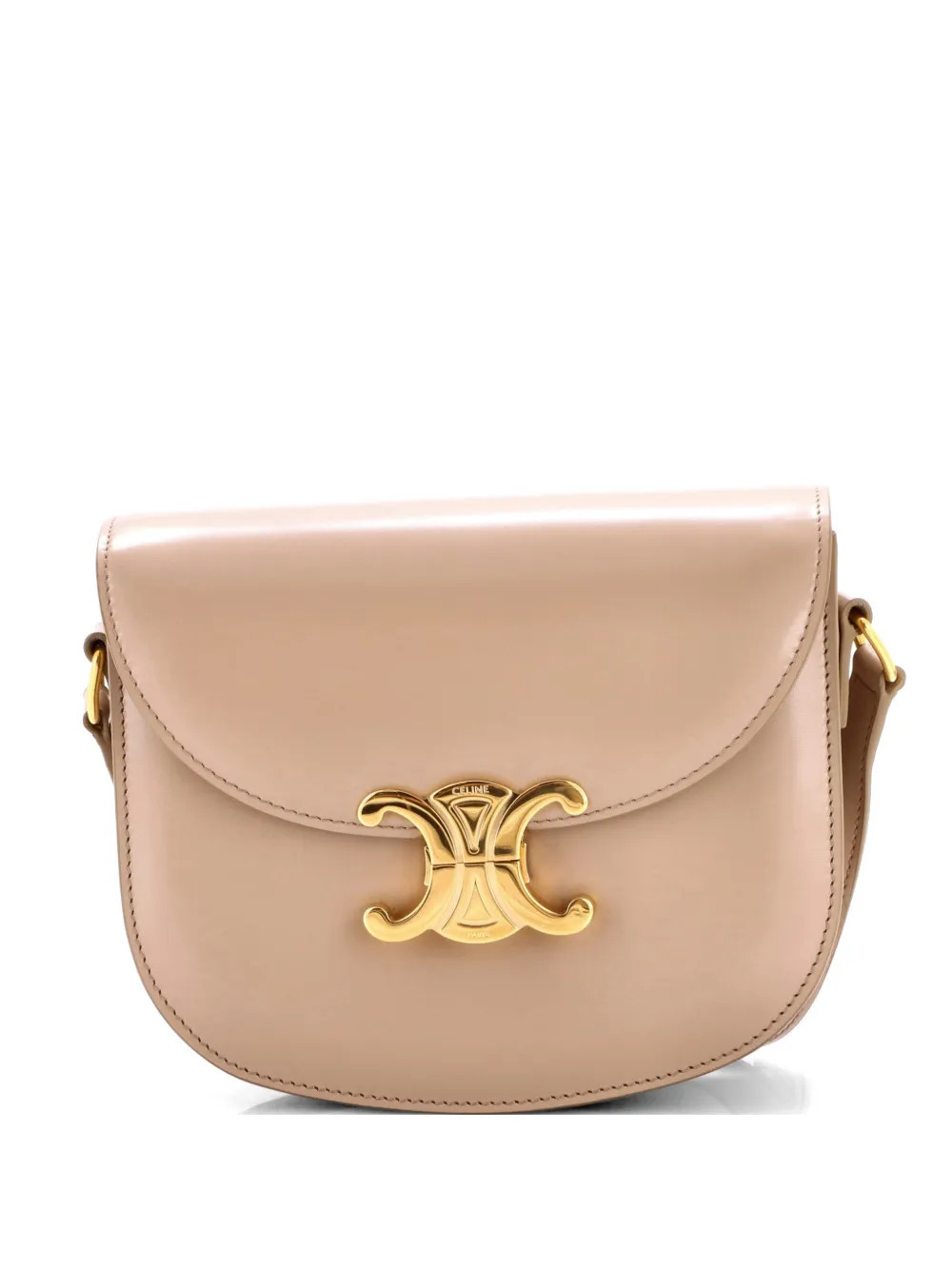 Celine Pre-Owned Triomphe Besace Clea Flap Bag Leather shoulder bag - Neutrals | Farfetch Global