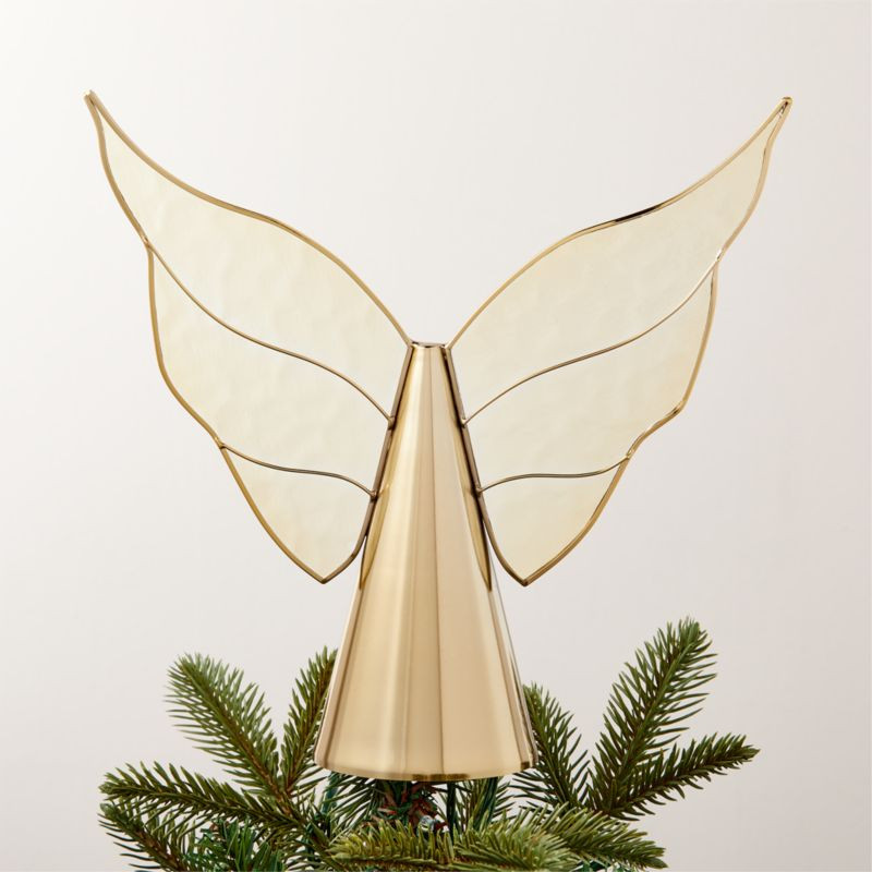 Invisible Angel Gold Metal and Clear Glass Christmas Tree Topper + Reviews | CB2 | CB2