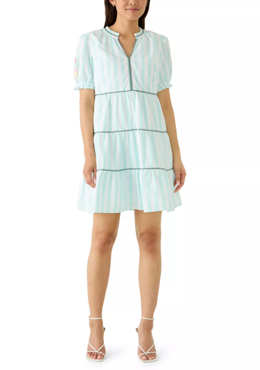 Women's Short Sleeve Embroidered Tiered Mini Dress | Belk