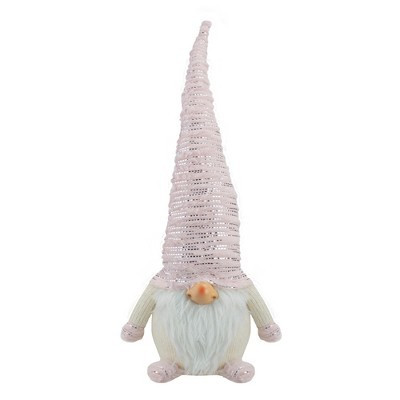 Northlight Plump Gnome with Embellished Hat Christmas Figure - 16" - Pink, Silver and Cream | Target