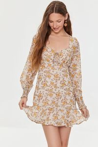 Floral Print Peasant-Sleeve Dress | Forever 21 (US)