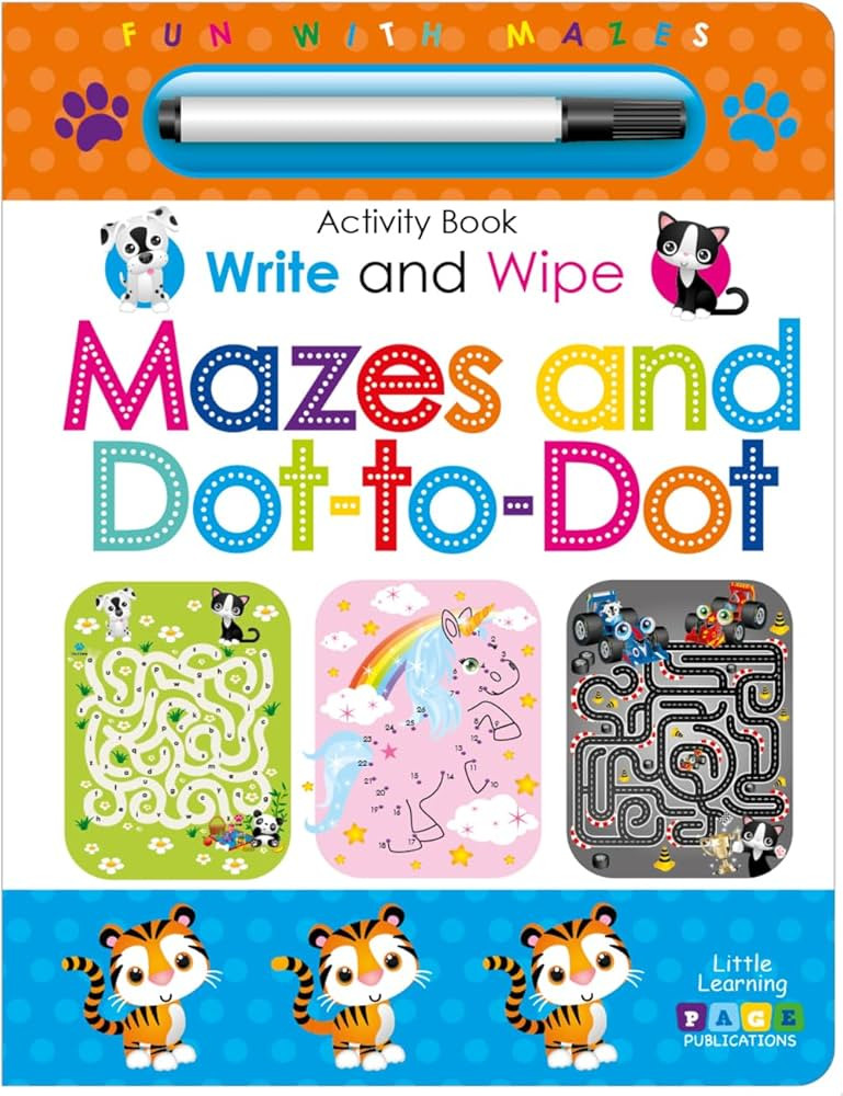 Little Learning Write and Wipe Collection -Mazes and dot to dot - Kids Books - Childrens Books, T... | Amazon (US)