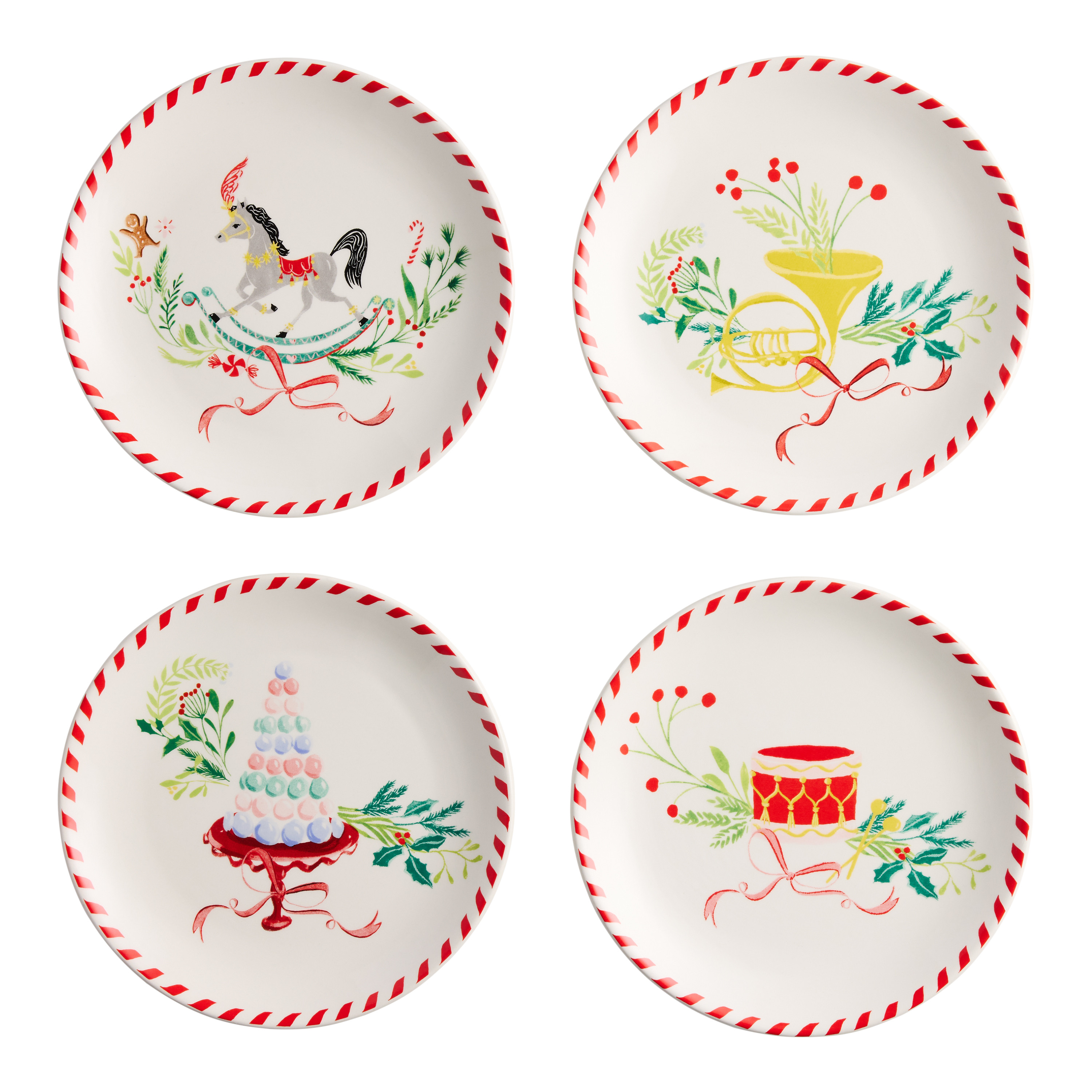 Cream All The Trimmings Salad Plate Set of 4 | World Market