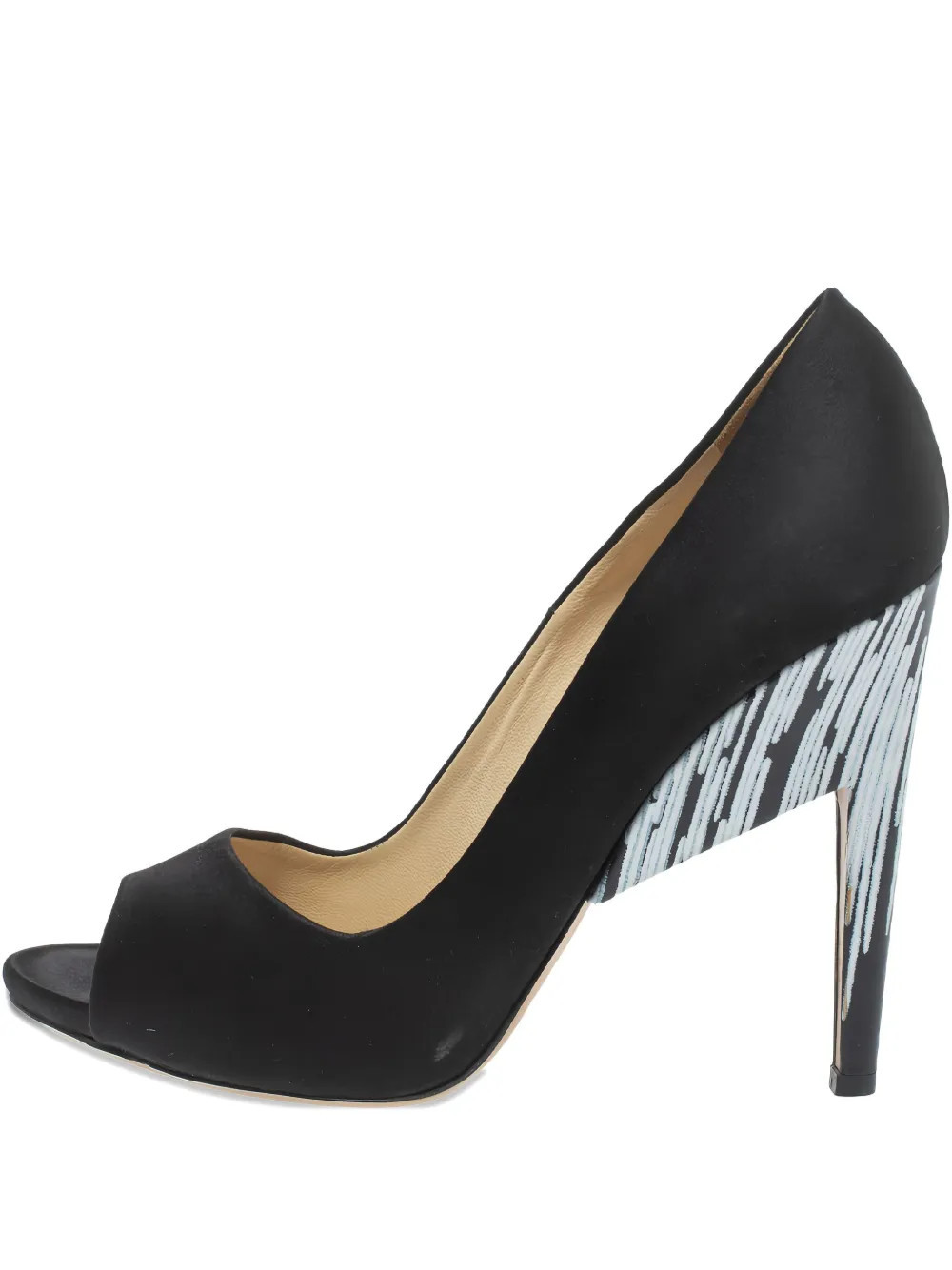Nicholas Kirkwood satin heeled pumps - Black | Farfetch Global