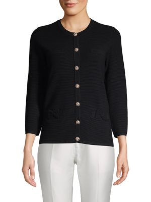 Karl Lagerfeld Paris - Textured Bow Cardigan | Saks Fifth Avenue OFF 5TH