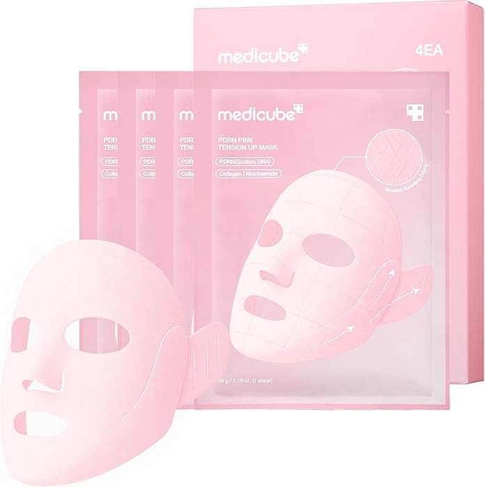 medicube PDRN Pink Tension Up Mask | 3-Step V-line Mask for Contoured-Looking Chin & Jawline | Fu... | Amazon (US)
