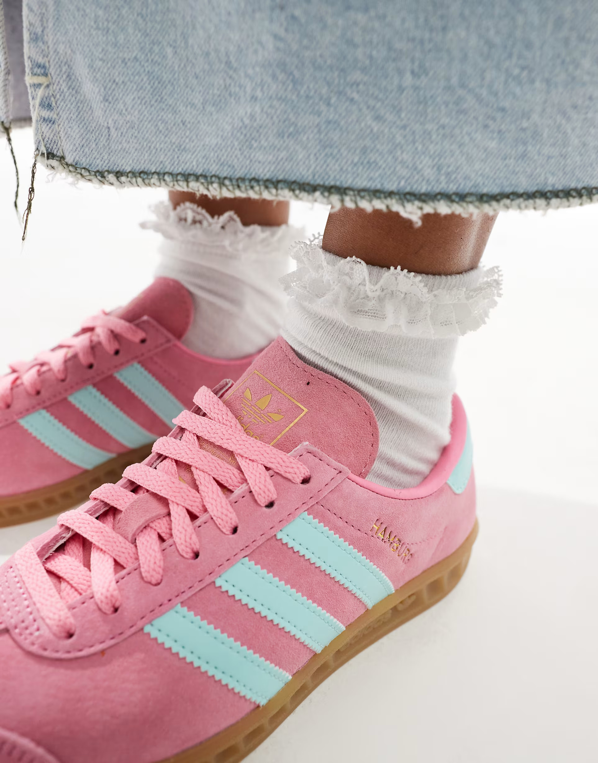 adidas Originals Hamburg trainers in pink and blue | ASOS (Global)