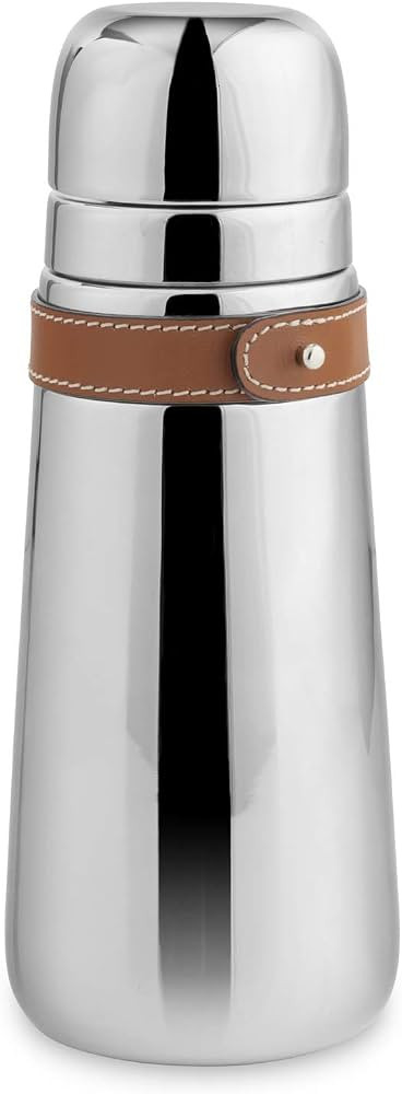 Nambe - Tahoe Collection - Stainless Steel Cocktail Shaker with Leather Accent and Strainer Top -... | Amazon (US)
