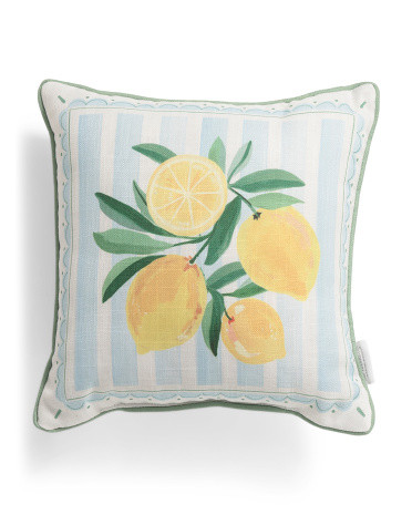 14x14 Baya Lemon Stripe Square Pillow | TJ Maxx
