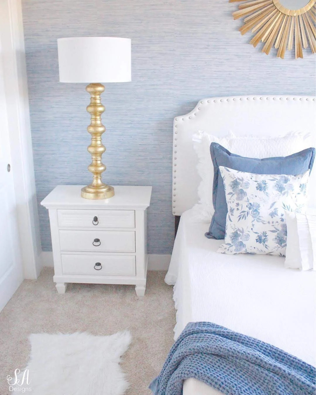 Ocean Cottage Coastal Blue Faux Traditional Grasscloth York Wallpaper WB5504 - Etsy | Etsy (Global)