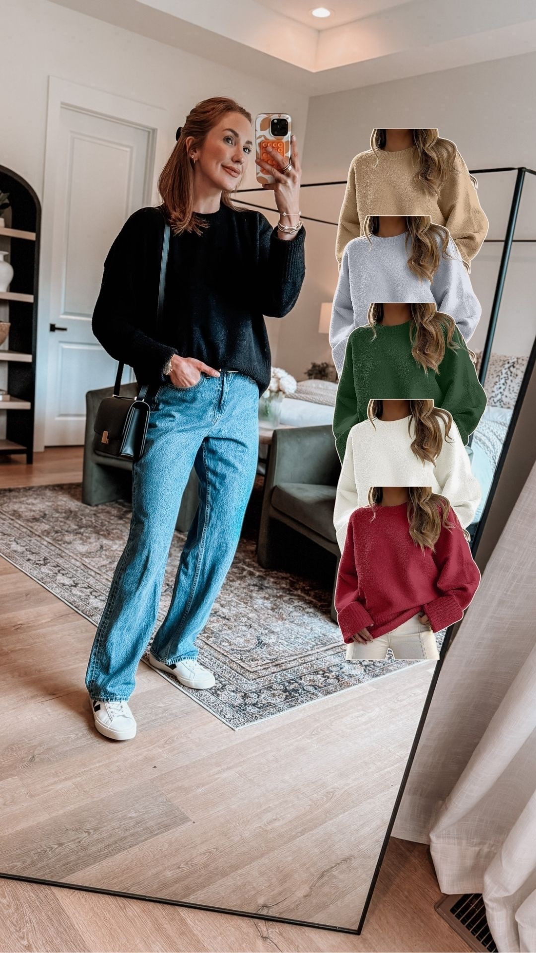 This is the softest Amazon sweater ever! 

Sweater: M, tts
Jeans: 27L, tts
Sneakers: 9, down 1/2

#LTKFindsUnder50 #LTKSeasonal #LTKFindsUnder100