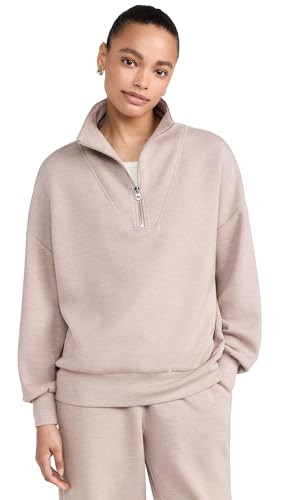 Varley Women's Hawley Half Zip Sweat, Taupe Marl, Tan, XS | Amazon (US)