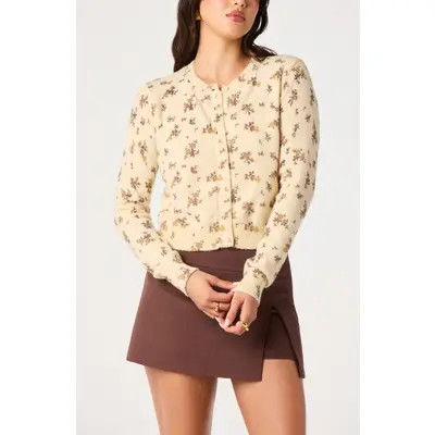 ASTR the Label Mary Floral Cardigan in Yellow Floral at Nordstrom, Size Small | Nordstrom