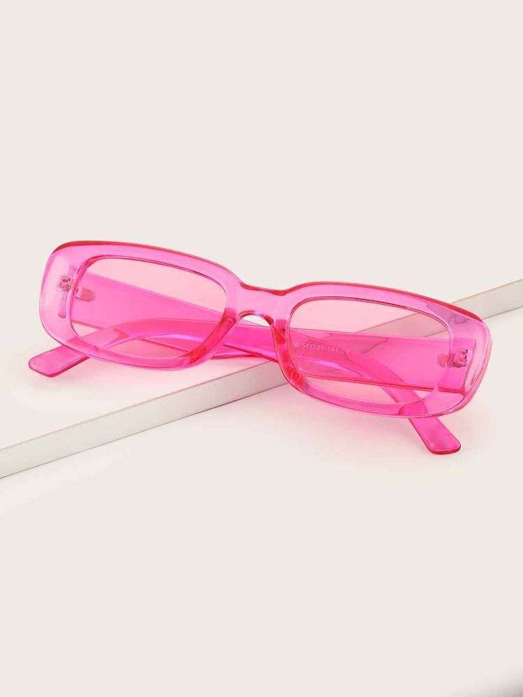 Acrylic Frame Pink Tinted Sunglasses | SHEIN