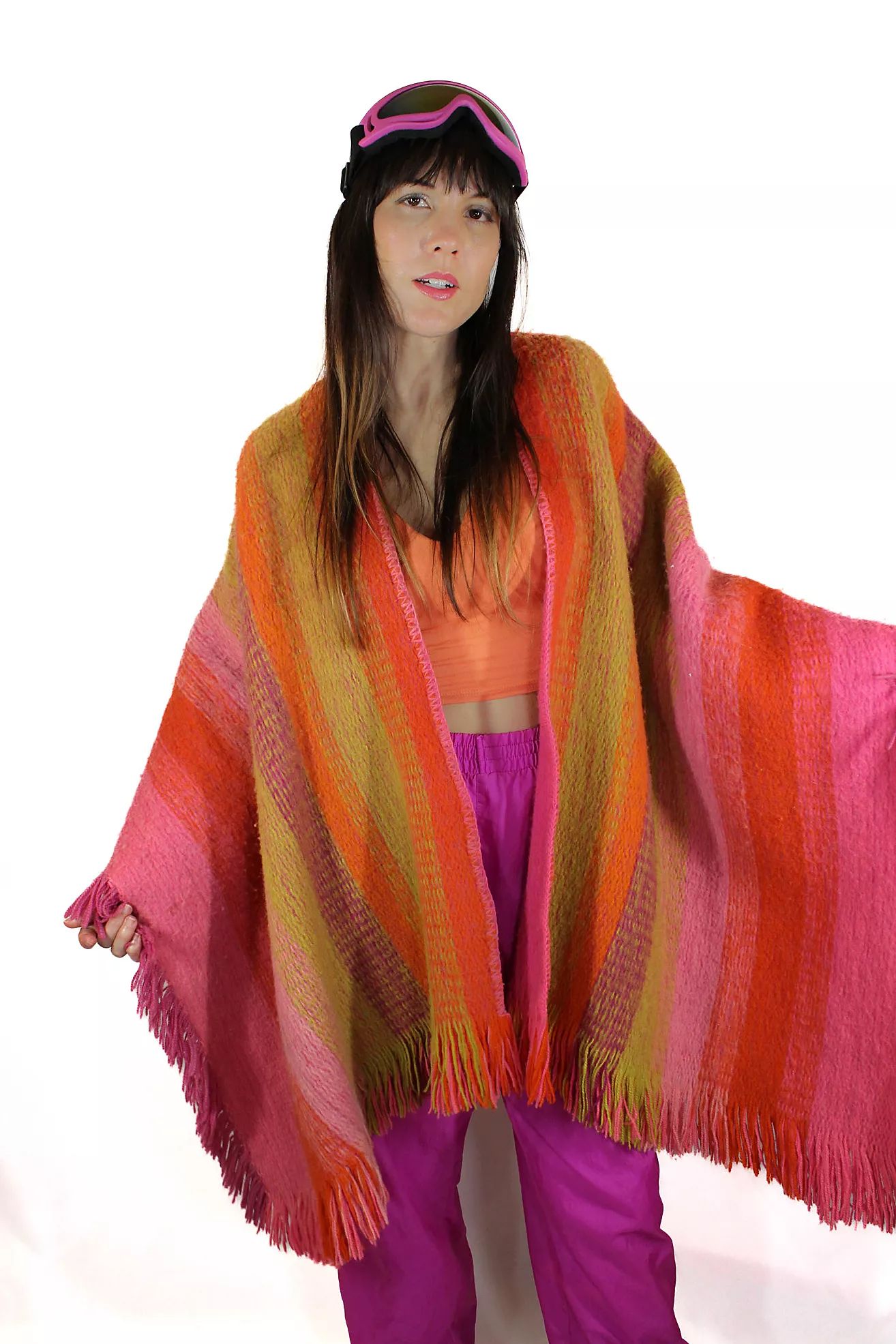 1970s Retro Rainbow Wool Poncho Selected By Moons + Junes Vintage | Free People (Global - UK&FR Excluded)