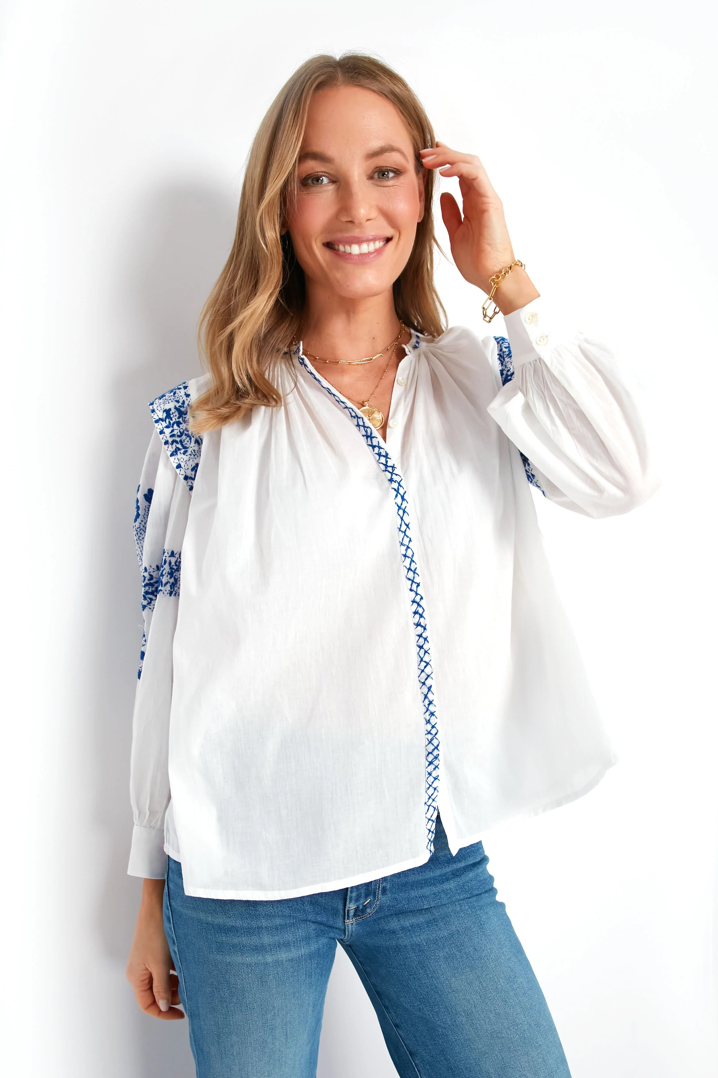 White Alani Blouse | Tuckernuck (US)