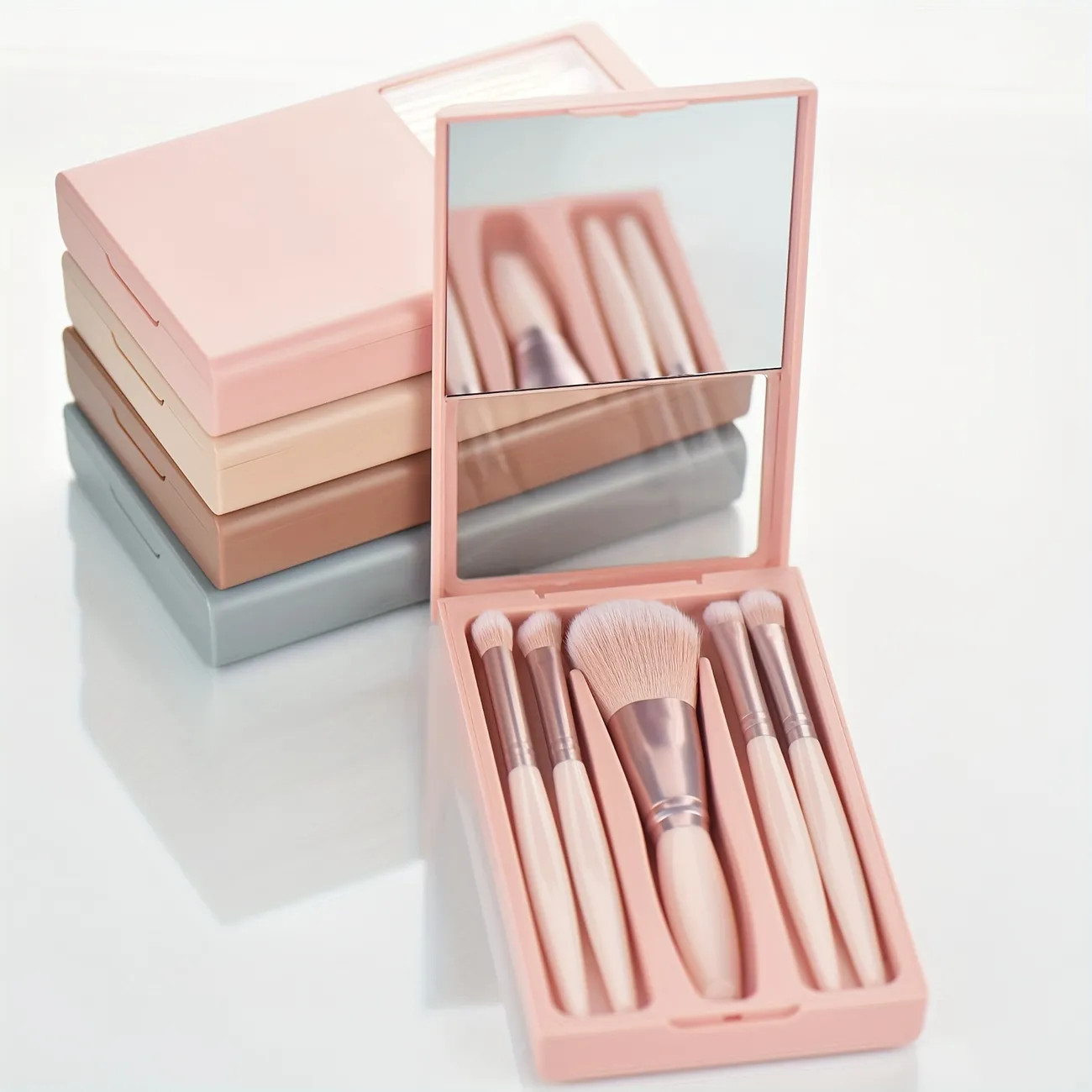 5pcs Travel Size Makeup Brushes Set Easy Taken Mini Makeup Brush Set With Case And Mirror Small C... | Temu Affiliate Program