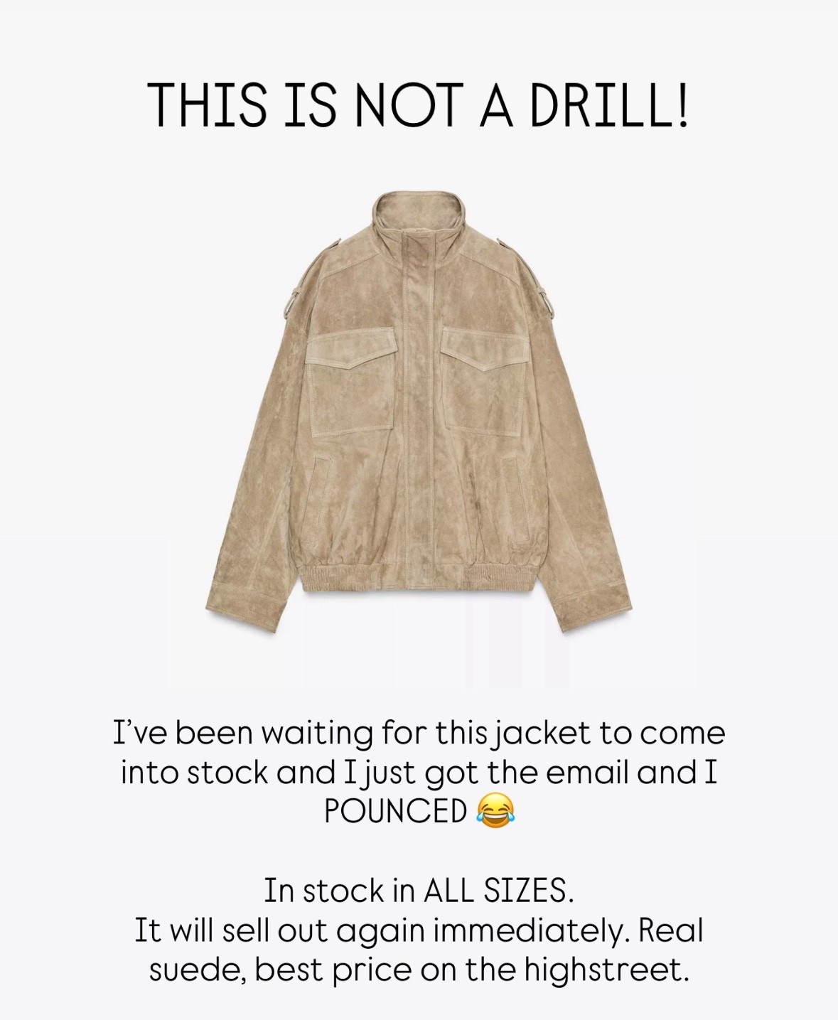 The best suede jacket on the high street! I’m going to live in this in autumn 🙌🏻 Picture it with blue jeans and a cream knit, but also with slouchy trousers and a pointy toe 😍

#LTKStyleTip #LTKSeasonal #LTKautumn