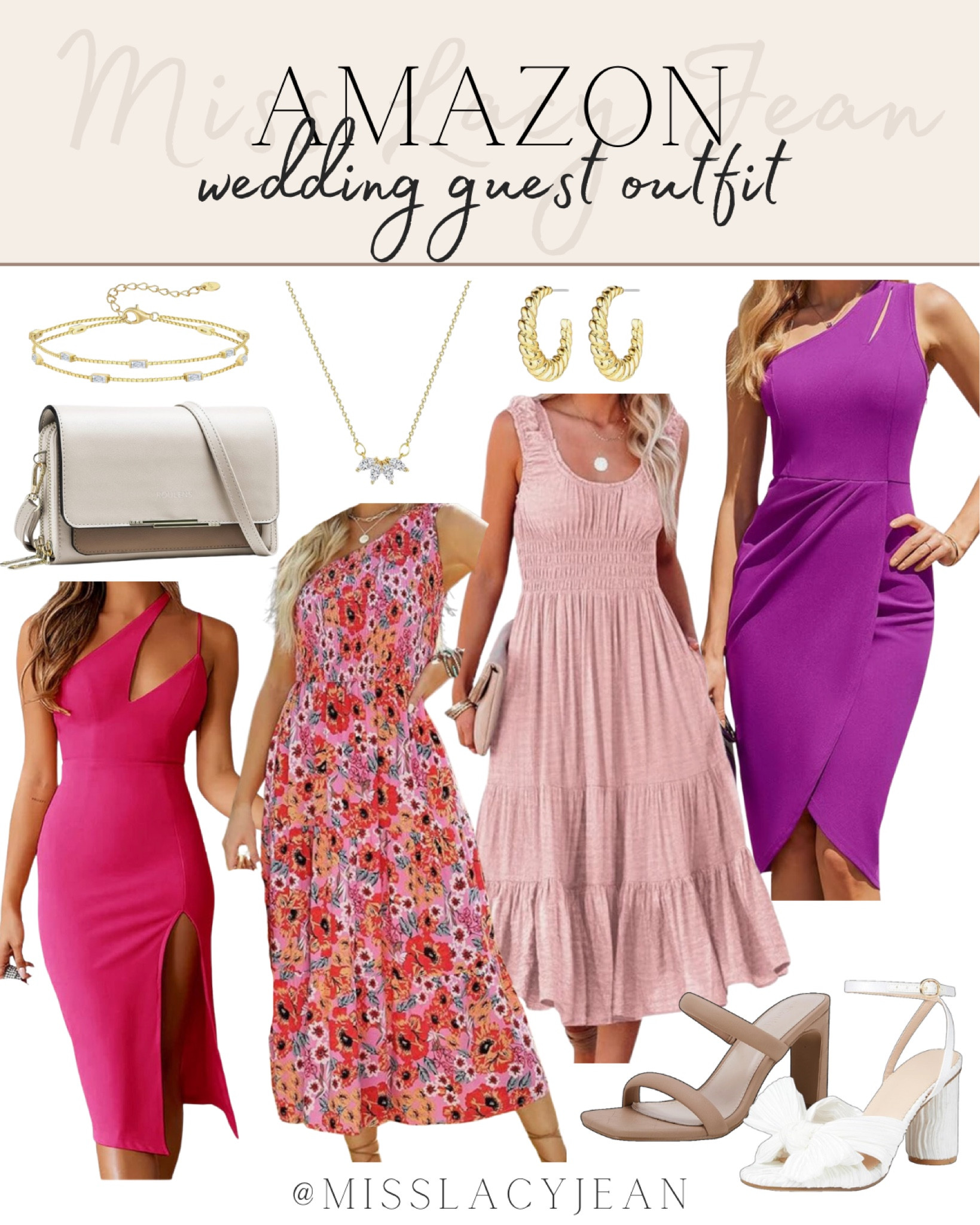 Amazon wedding guest outfit includes wedding guest dress, heeled sandals, heels, handbag, bracelet, necklace, earrings.

Summer dress, event dress, wedding guest dress, Amazon finds

#LTKStyleTip #LTKShoeCrush #LTKWedding