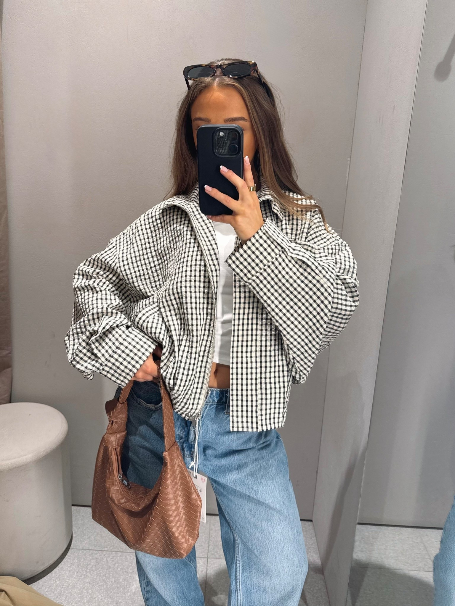 the perfect jacket for spring 🦩✨

Pinterest style outfit inspo ideas winter spring TikTok casual easy basic neutral ootd wishlist faves petite bomber jacket checked check cropped brown and cream 

#LTKspring #LTKUK #LTKhaul