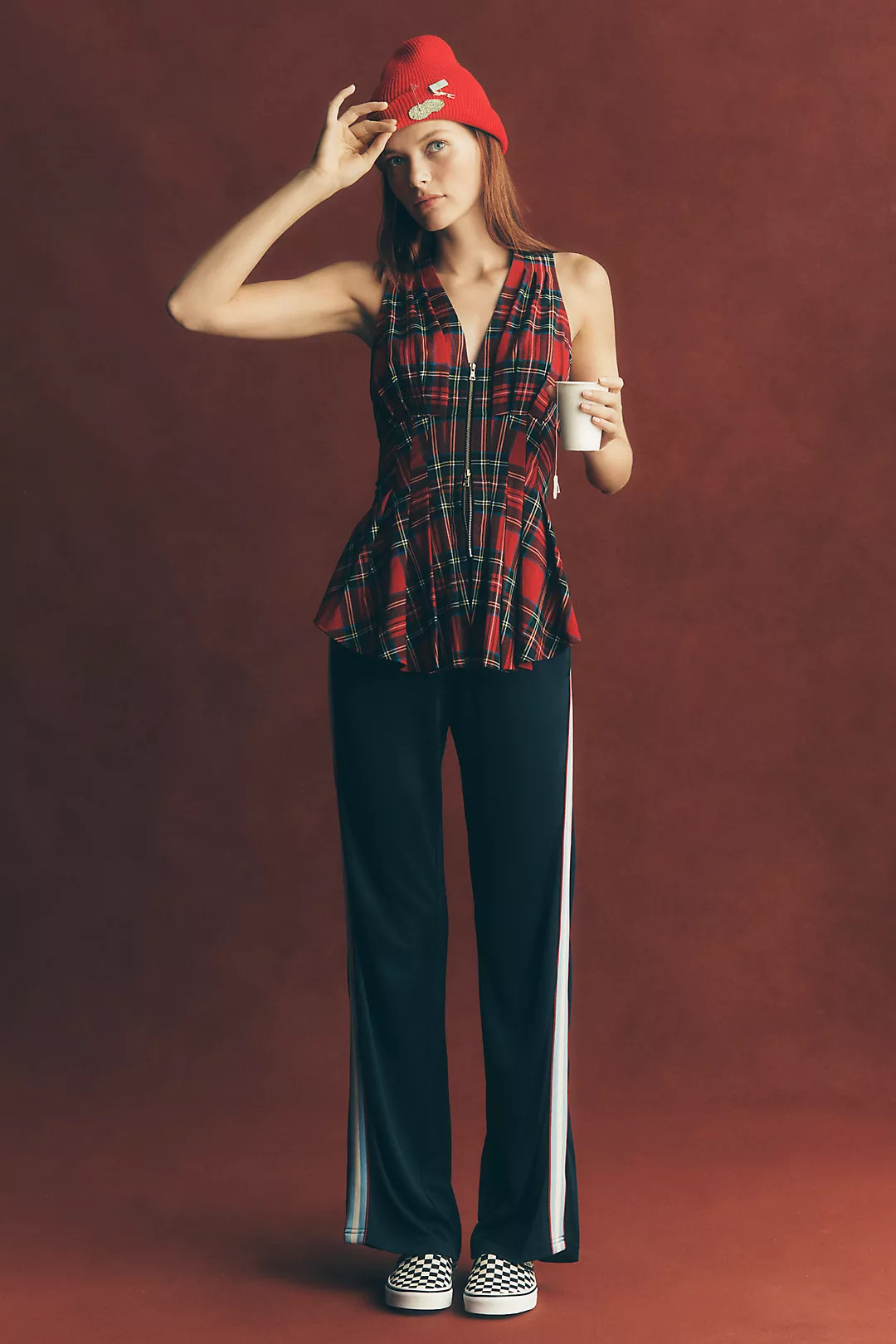 Maeve Waisted Zip-Front Sleeveless Top | Anthropologie (US)