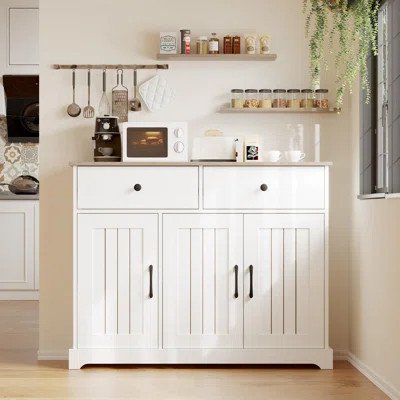 42.5" Sideboard Buffet Cabinet with Adjustable Shelf, Drawers & Barn Doors | Wayfair North America