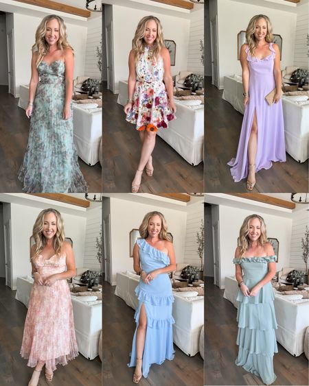 Spring wedding guest dresses wearing a small (5’2 1/2 135 lbs) cocktail dresses, formal dresses, black tie dresses. Use code NINA20 for 20% off new customers 

#LTKwedding