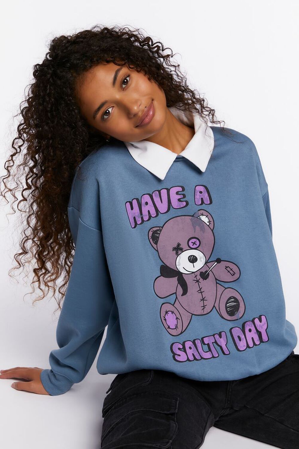 Teddy Bear Graphic Combo Pullover | Forever 21 (US)