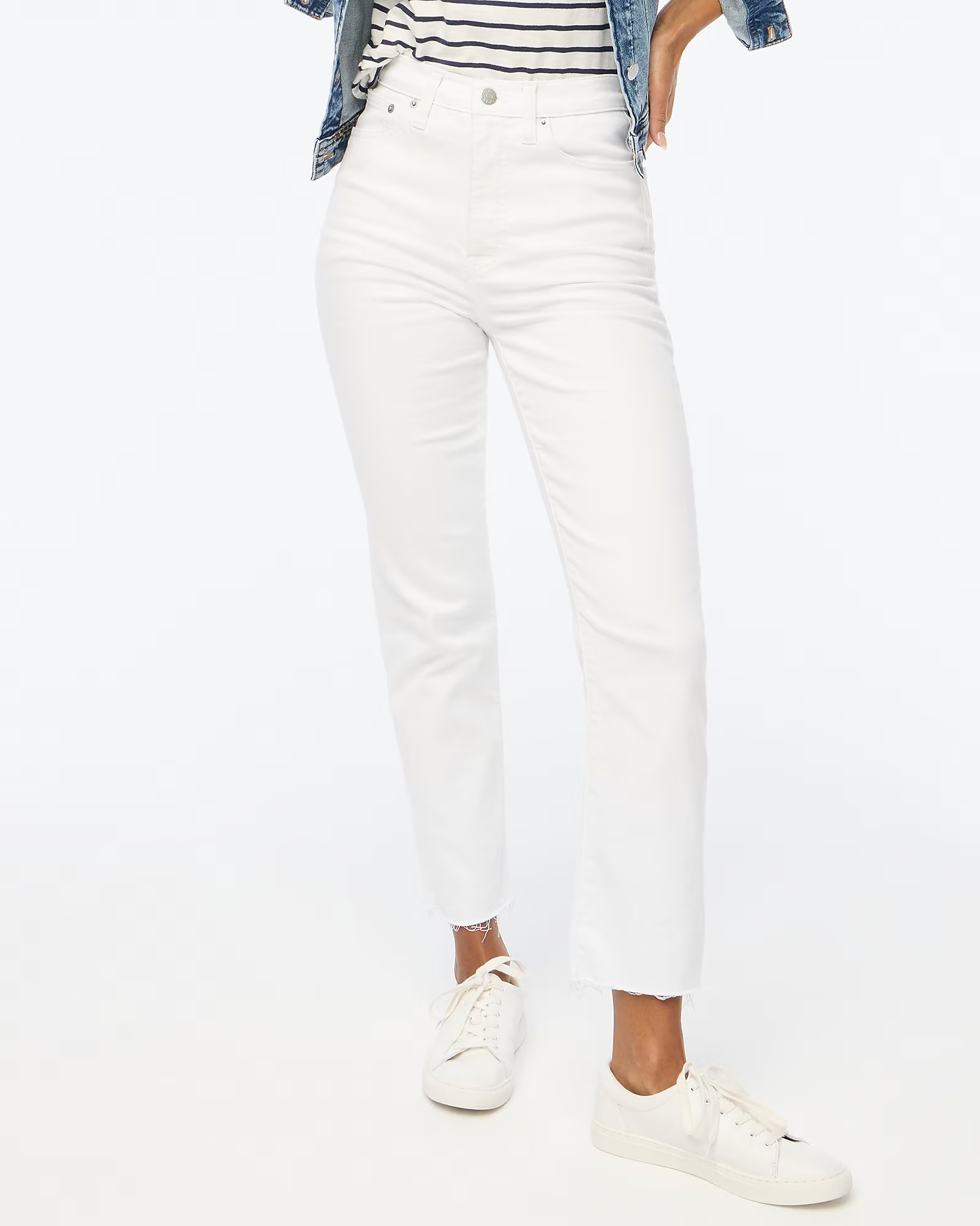 White stovepipe straight jean in signature stretch+ | J.Crew Factory
