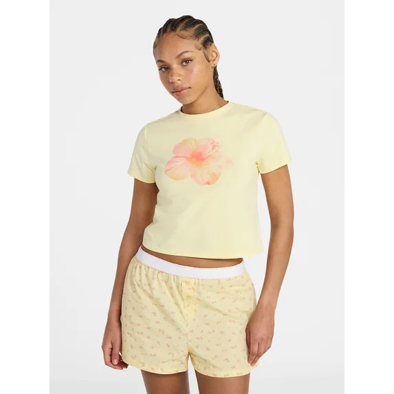 No Boundaries Sleepwear Graphic Baby Tee, Women's XS-XXL | Walmart (US)