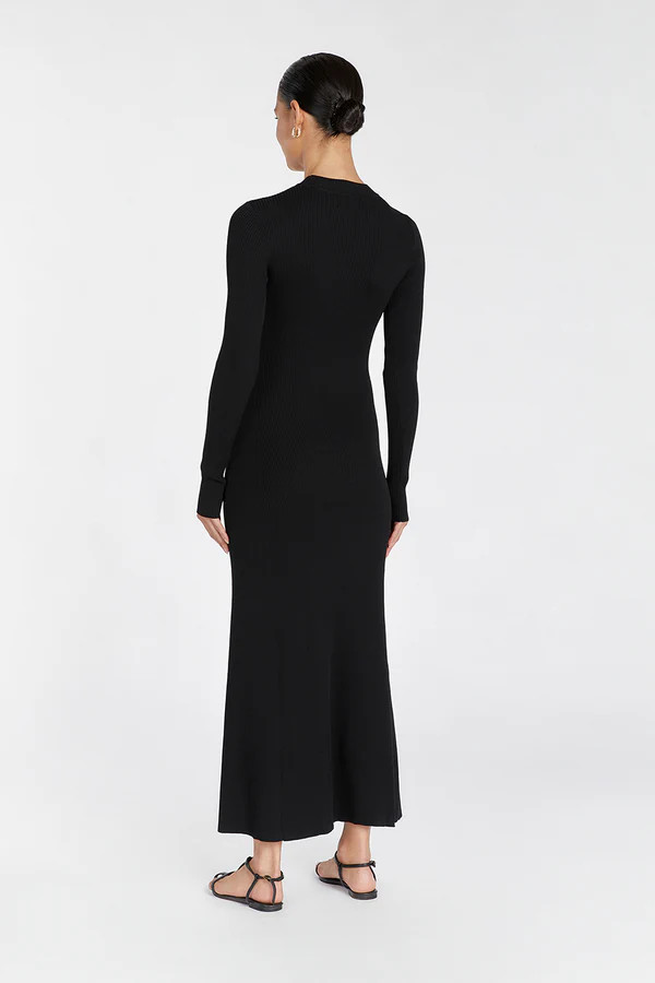 DONNA BLACK LONG SLEEVE MIDI DRESS | DISSH