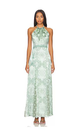 Danika Halter Maxi Dress With Belt in Vanity Pistachio | Sage Green Dress | Light Green Dress | Revolve Clothing (Global)