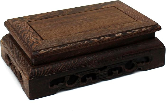 Primitives Rustic Rosewood Rectangle Display Stand Vase Pot Base Fishbowl Pedestal Stand. (5-3/4 ... | Amazon (US)