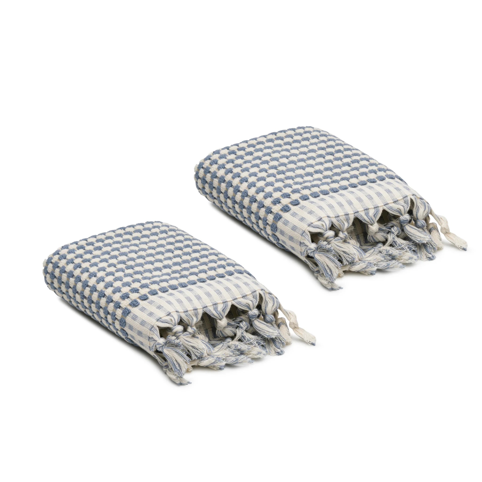 Dots Turkish Cotton Terry Hand Towel Set of 2 | Oliviera Home