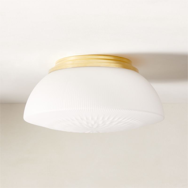 Dufrene Polished Brass Modern Flush Mount Light | CB2 | CB2