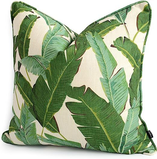 Hofdeco Tropical Pillow Cover ONLY, Green Banana Leaf, 20"x20" | Amazon (US)