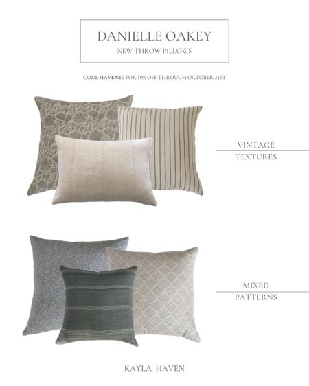 Danielle Oakey Vintage inspired throw pillow combinations. Code HAVEN10 for 10% off!

#throwpillows #danielleoakey #nuetralhomedecor

#LTKfamily #LTKunder100 #LTKhome
