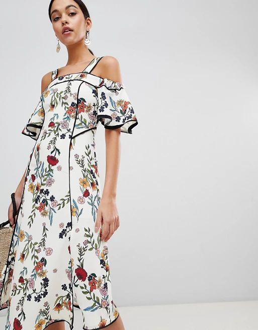 C/meo Collective Floral Printed Midi Dress | ASOS US