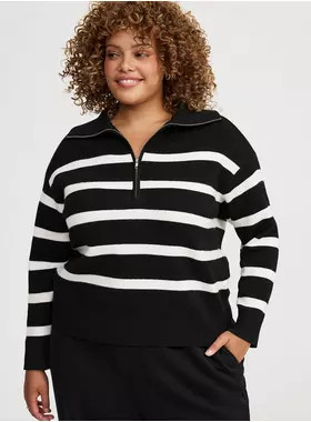 Luxe Cozy Half-Zip Pullover Sweater | Torrid (US & Canada)