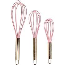 Silicone Whisk Set of 3 - Stainless Steel & Silicone Kitchen Utensils for Blending, Whisking, Bea... | Amazon (US)