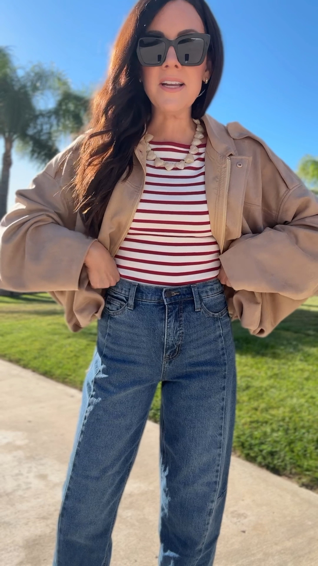 Loving this outfit!
Medium tee
Small jacket
Jeans 2
Flats I went down 

#LTKmomlife #LTKootd #LTKSeasonal