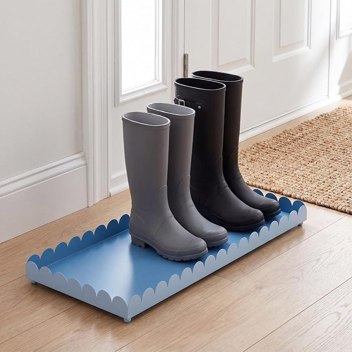 Sieral 34" x 14" x 2" Scalloped Large Metal Boot Tray, Heavy Duty Waterproof Iron Shoe Mat for En... | Amazon (US)